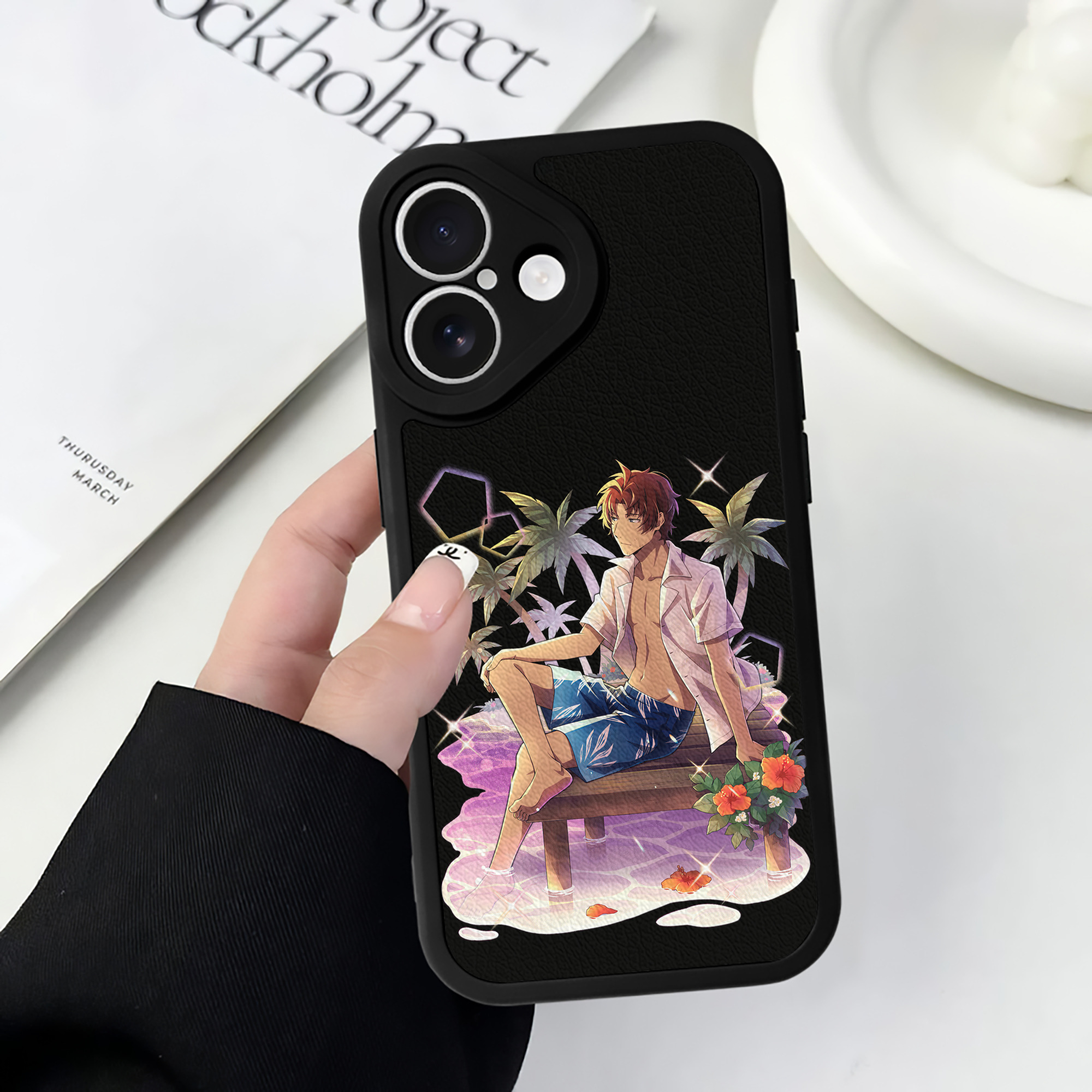 （画像用） 文豪ストレイドッグス Bungo Stray Dogs 【iPhone 16シリーズ対応】シリコンスマホケース（レザー調） 材質：シリコン